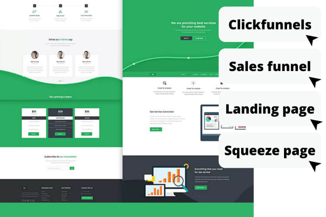 I will create elementor pro clickfunnels landing page or sales funnel