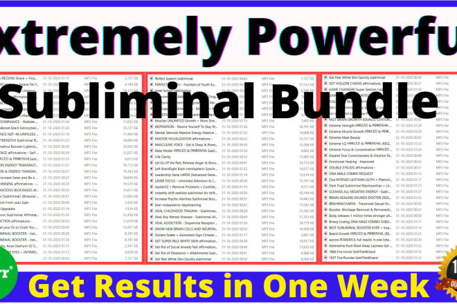 I will create extremely powerful subliminal bundle within 24 hours