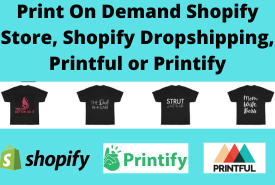 I will create print on demand shopify store, shopify dropshipping, printful or printify