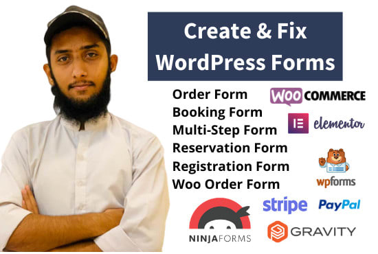 I will create product order form, booking form, and survey form in wordpress