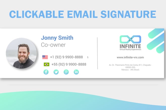 I will create professional clickable email signature in html
