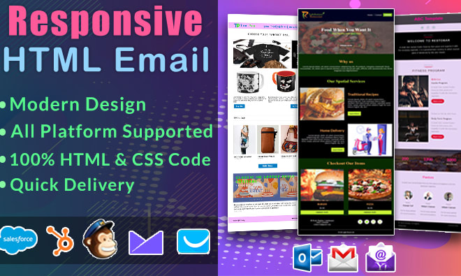 I will create reponsive HTML email template or newsletter