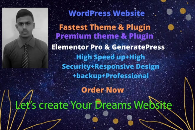 I will create responsive wordpress website by elementor pro and generatepress