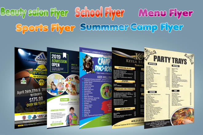I will create school flyer, summer camp, menu,sports flyer,