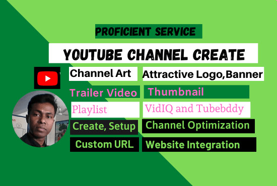 I will create, setup, optimize youtube channel and work as manager