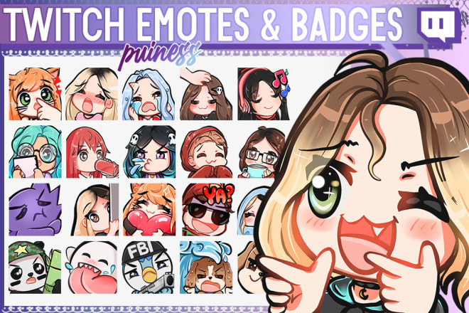 I will create twitch emotes or badges for you