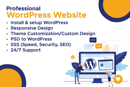 I will create wordpress web design or wordpress website