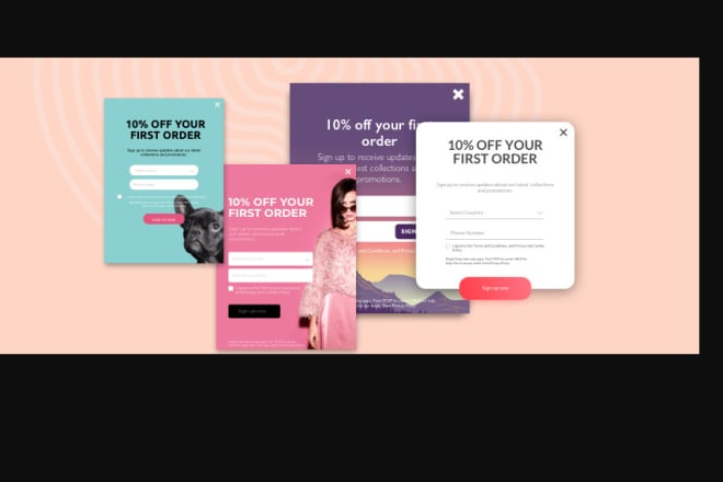 I will create you an effective pop up form, form page, email template, sign up form