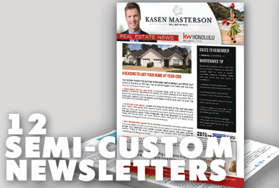 I will deliver 12 months of real estate newsletters