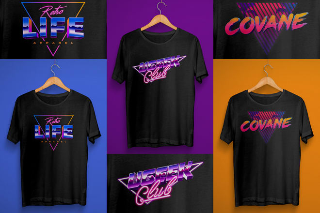 I will design 80s t shirt style and mock up