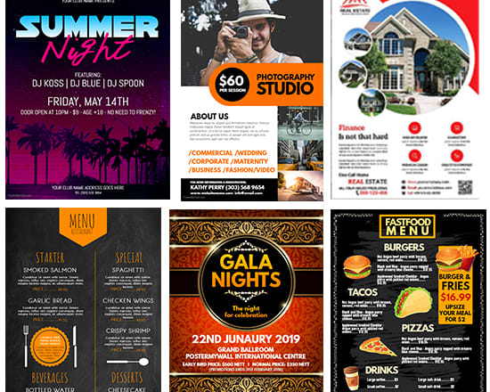 I will design a attractive flyers, posters for you