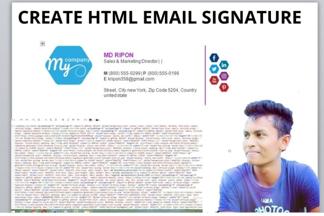 I will design a clickable html email signature professionally