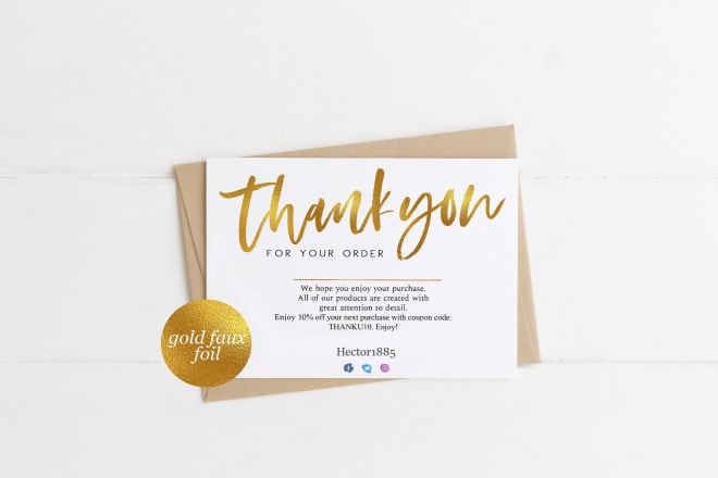 I will design amazon thank you card, package insert or product insert