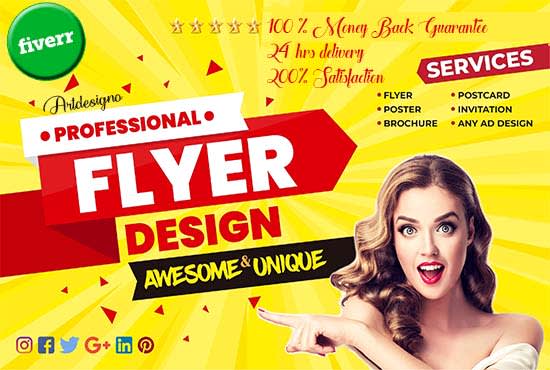 I will design an amazing flyer, poster, brochure in just 8hrs