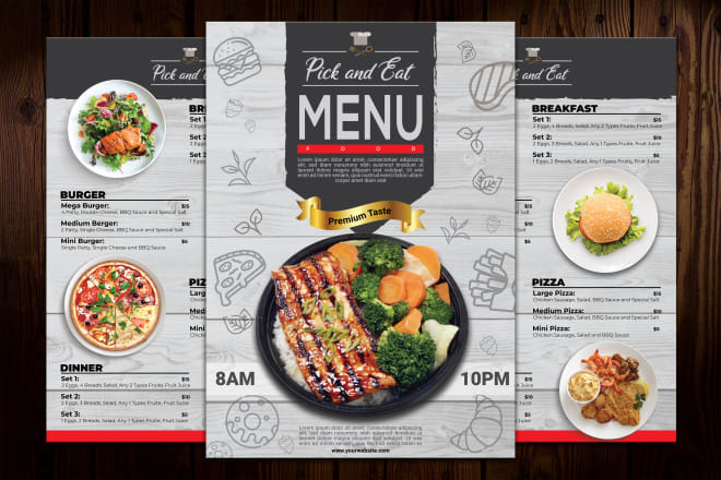 I will design an eye catching food flyer menu for you