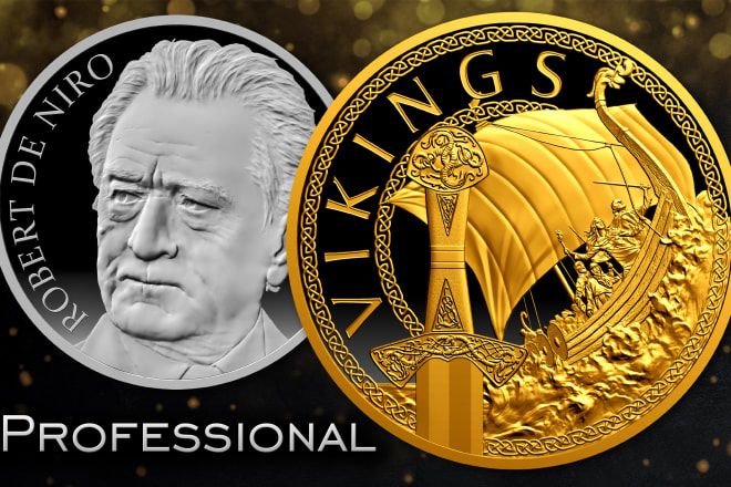 I will design and sculpt a relief coin, medal or badge in 3d