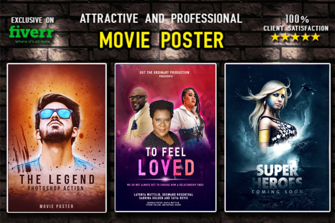 I will design attractive and professional movie poster or poster