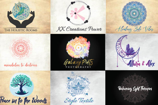 I will design beautiful feminine watercolor mandala logo