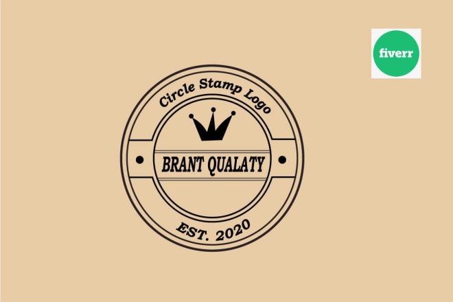 I will design circle stamp vintage logo for your brand