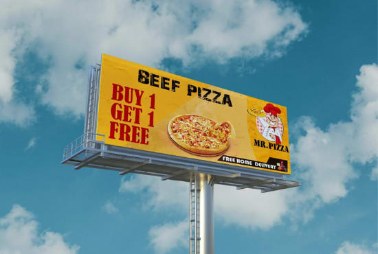 I will design creative billboard, signboard or yard sign