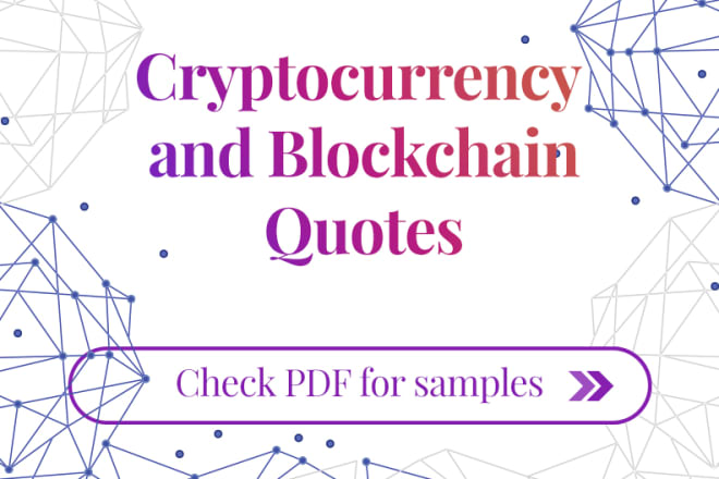 I will design cryptocurrency and blockchain quote images with logo