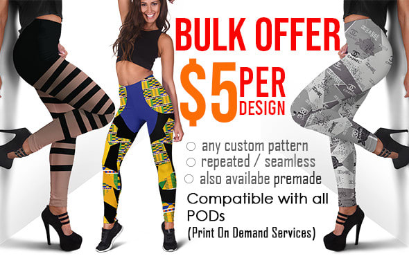 I will design custom leggings and tote bags