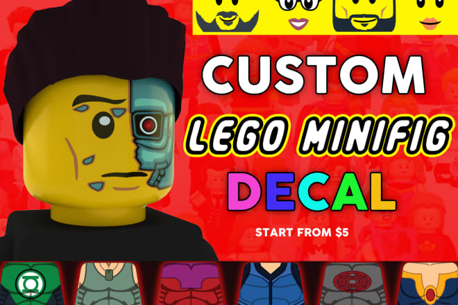 I will design custom lego minifigures decal sticker