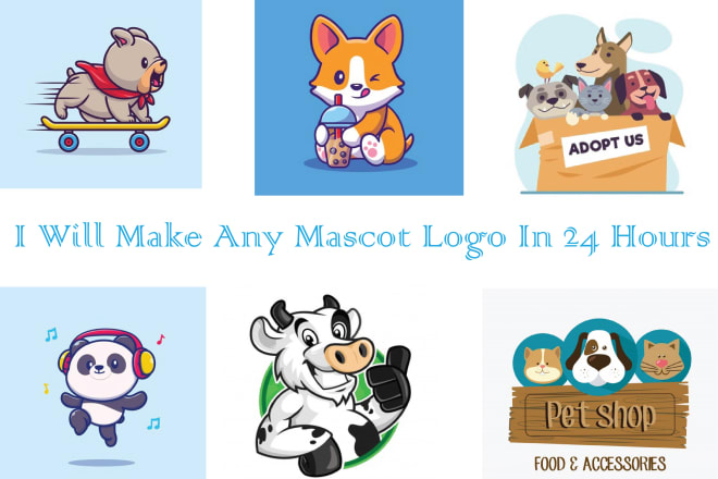 I will design cute attractive modern kids pet gamer mascot cartoon logo