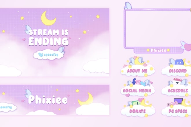 I will design cute twitch panels