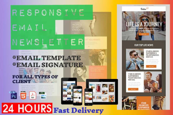 I will design HTML email newsletter, template or clickable signature