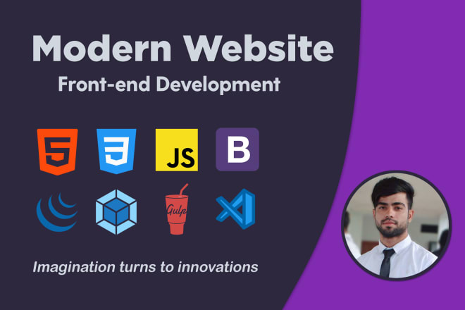 I will design modern responsive website with HTML css bootstrap 4