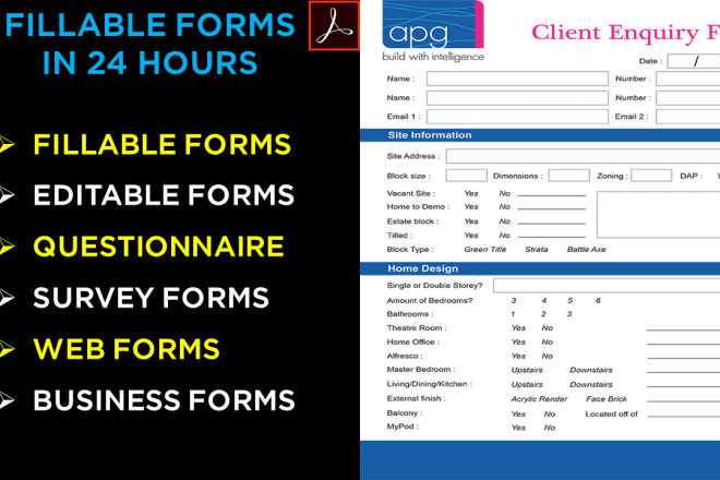 I will design online fillable pdf forms
