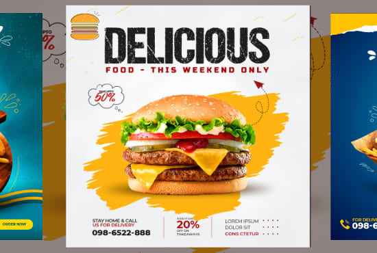 I will design premium food flyer, poster, restaurant menu, any promo