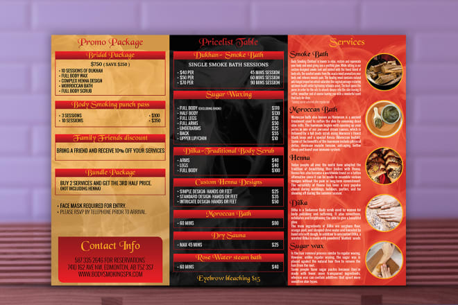 I will design professional price list, price flyer for salon, spa,gym or any business