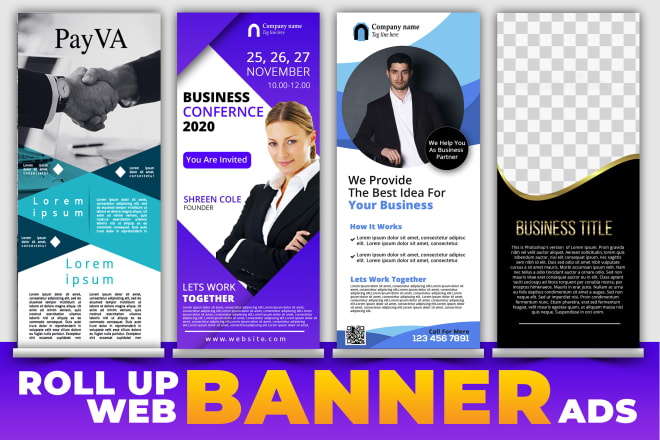 I will design retractable roll up banner, web banner advertising