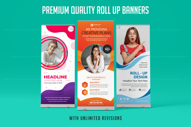 I will design roll up or pull up banner, and rectangle banner