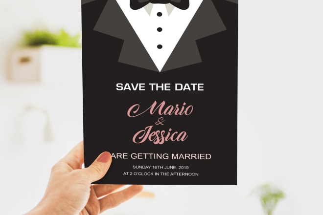 I will design save a date wedding invitation card