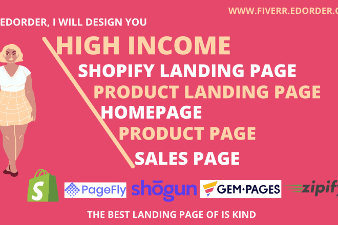 I will design shopify landing page, product landing page, sales page, homepage