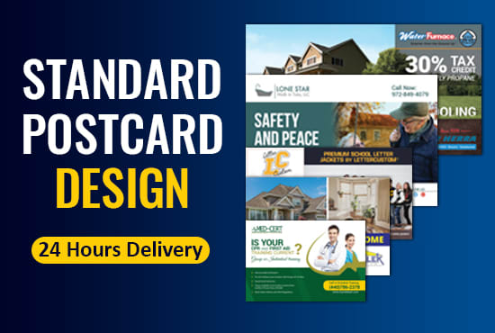 I will design standard postcard in 24 hours
