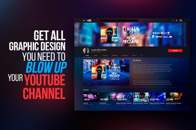 I will design the whole art for your youtube channel or podcast