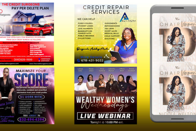 I will design unique credit repair flyer