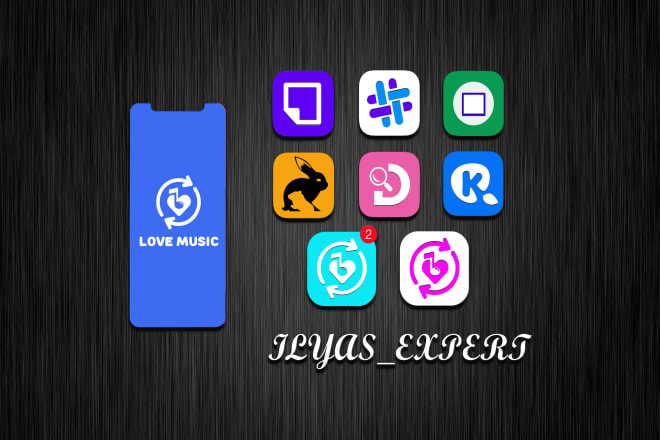I will design unique mobile app icon logo with free source file