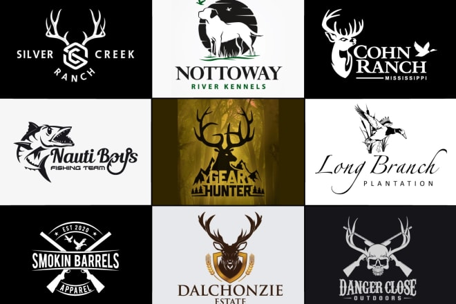 I will design unique outdoor fishing and hunting logo