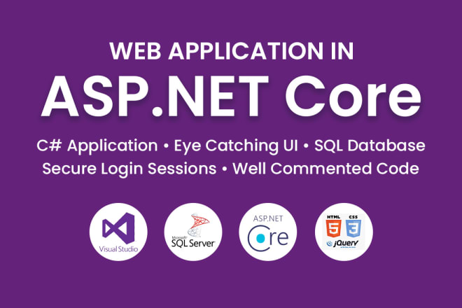 I will develop asp dot net core mvc web app in visual studio