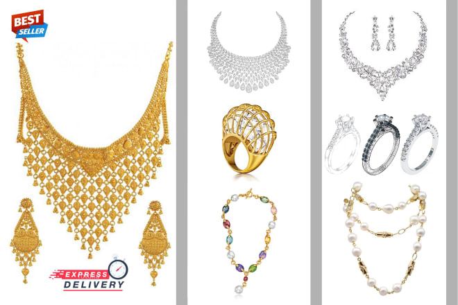 I will do 100 hard jewelry images background remove and retouching