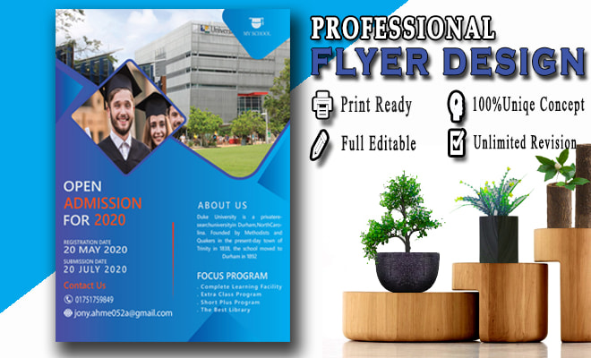I will do a professional business flyer, brochure, magazine, poster design
