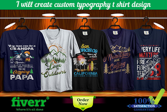 I will do amazing custom typography t shirt design