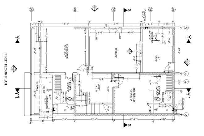 I will do an architectural floor plan drawings