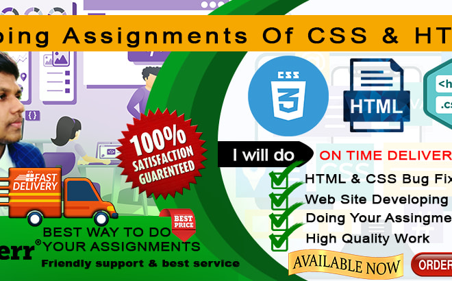 I will do assignment of HTML and CSS