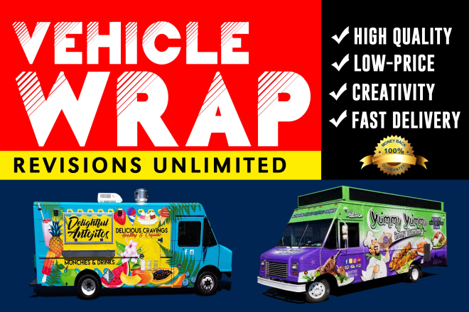 I will do attractive vehicle wrap, car, van, truck, boat wrap design